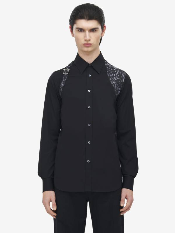 ALEXANDER MCQUEEN - Feather Print Harness Shirt - Item 839286QNAAX1000
